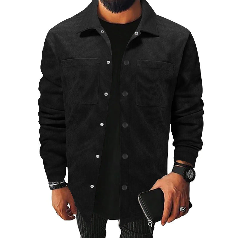 Herren Freizeit-Jacke aus strukturiertem Samt mit praktischen Brusttaschen Heidi-Mode