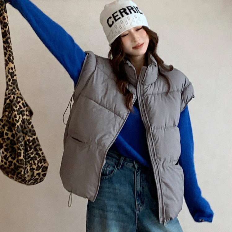 Damen Wattierte Freizeitweste mit hochabschließendem Kragen und praktischen Eingrifftaschen Heidi-Mode