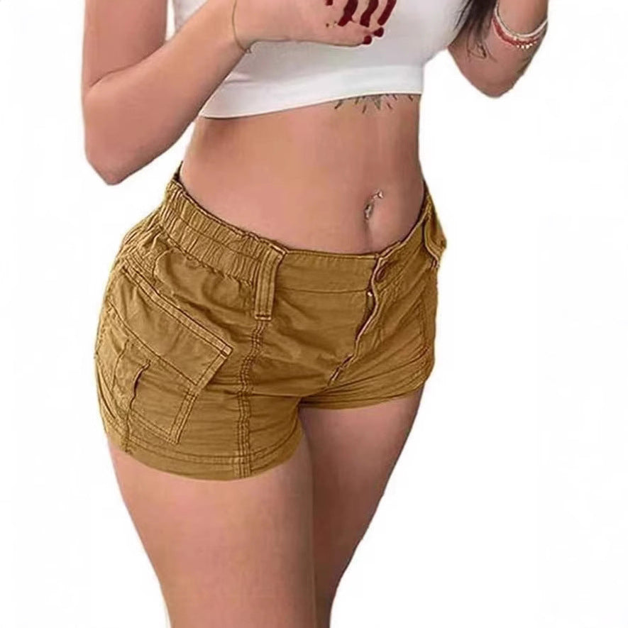 Damen Cargo-Shorts mit praktischen Taschen und elastischem Bund Heidi-Mode