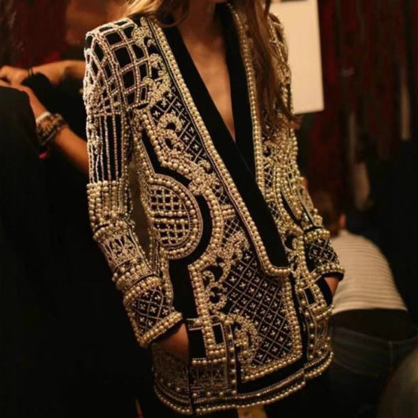 Damen Glamouröse Kristalljacke Heidi-Mode