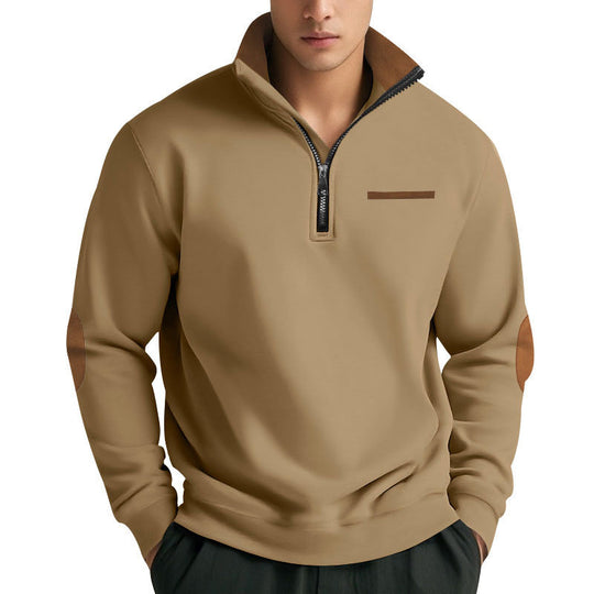 Herren Hochwertiges Sweatshirt mit Stehkragen und Reißverschluss Heidi-Mode