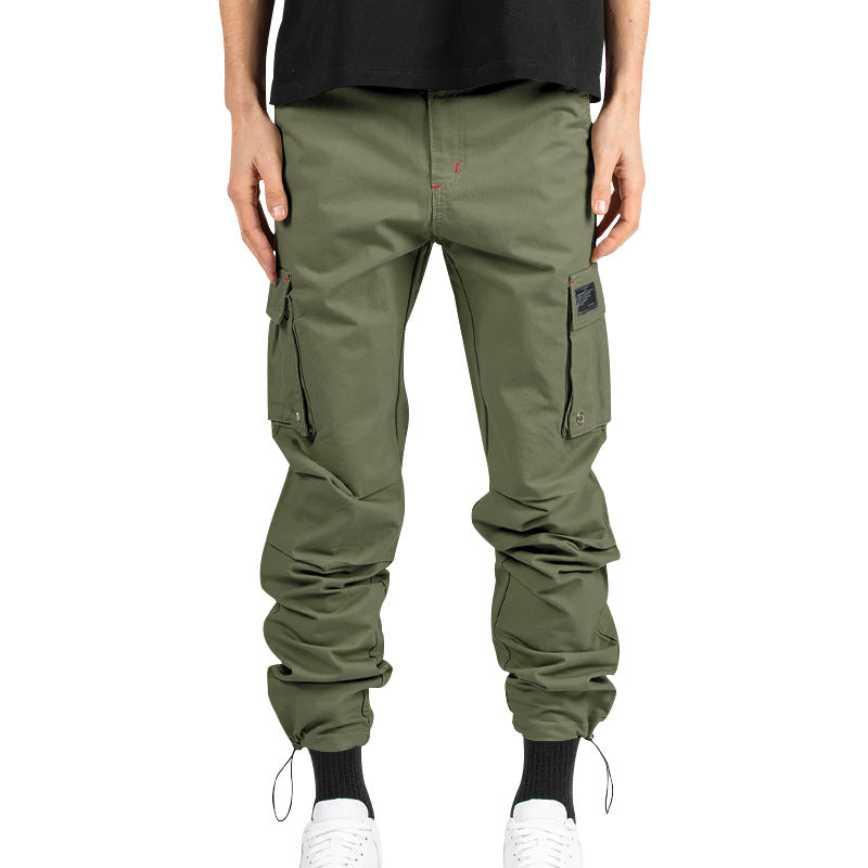 Herren Cargo-Hose mit multifunktionalen Taschen und verstellbarem Kordelzug Heidi-Mode