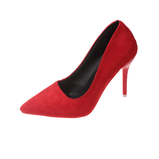 Damen Elegante spitze Pumps mit transparentem Absatz und weichem Obermaterial Heidi-Mode