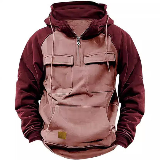 Herren Sportlicher Baumwoll-Hoodie mit Kapuze und praktischen Taschen Heidi-Mode