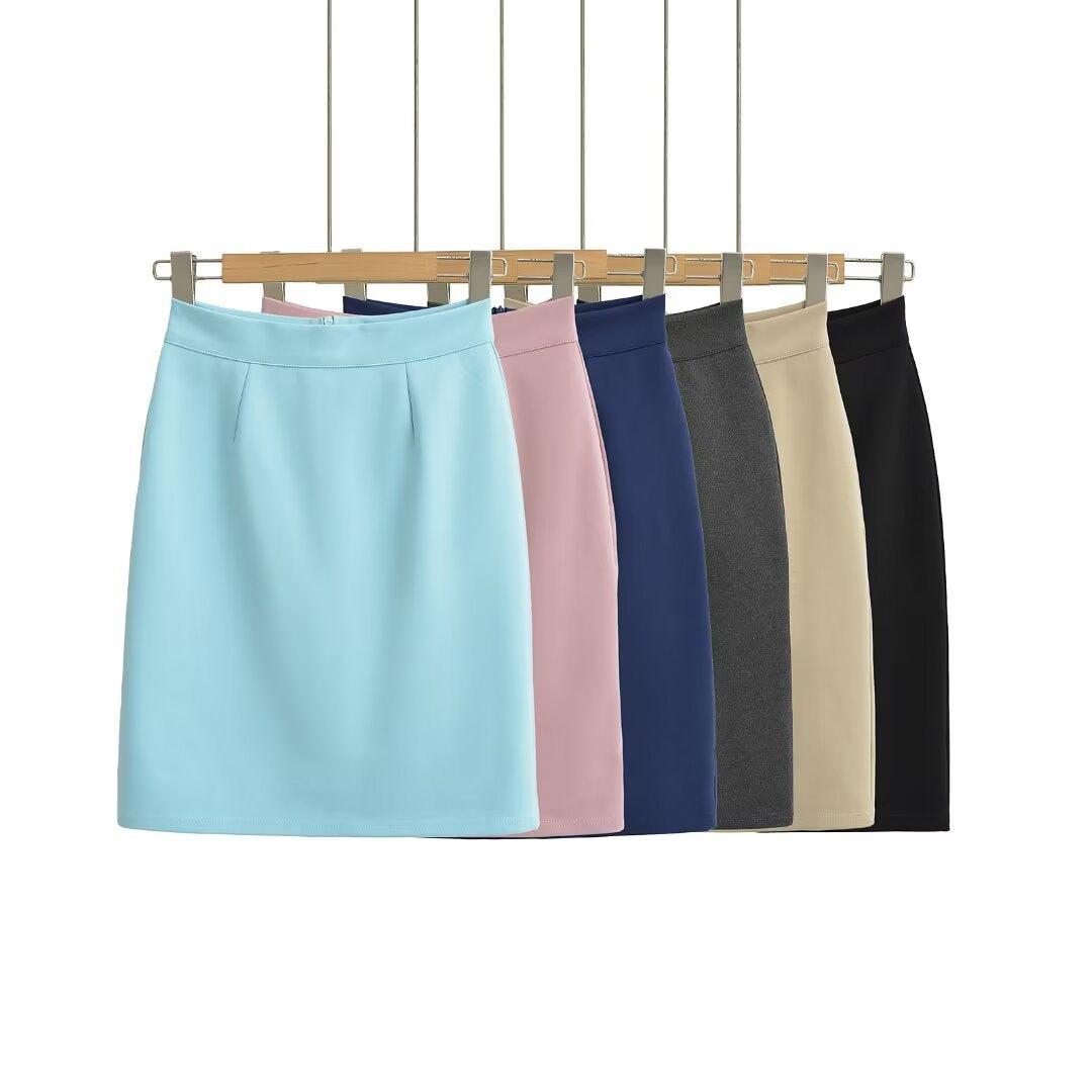 Damen eleganter Bleistiftrock mit raffiniertem Faltenwurf und geschmeidigem Material Heidi-Mode