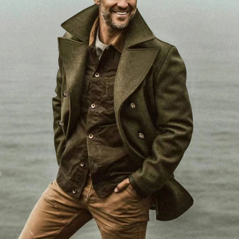 Herren Elegante Wool Peacoat Heidi-Mode