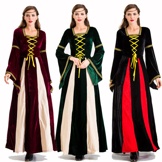 Damen historisches Märchenkleid mit langen Armen und dekorativer Schnürung Heidi