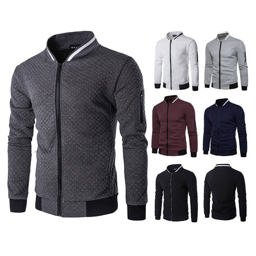 Herren modische Steppjacke mit durchgehendem Reißverschluss und Strukturdesign Heidi-Mode