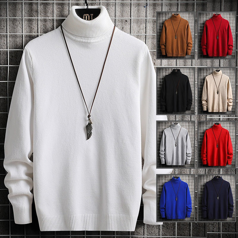 Herren stylischer Rollkragenpullover aus weichem Strickmaterial mit modernen Akzenten Heidi-Mode
