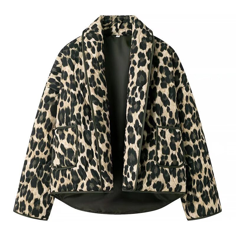 Damen Steppjacke im eleganten Leopardenmuster Heidi-Mode