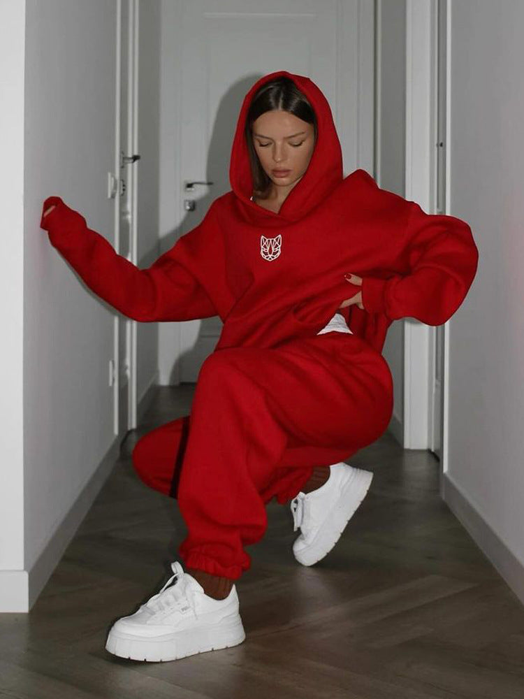 Damen Oversized Hoodie mit lässigen Hosen Heidi-Mode