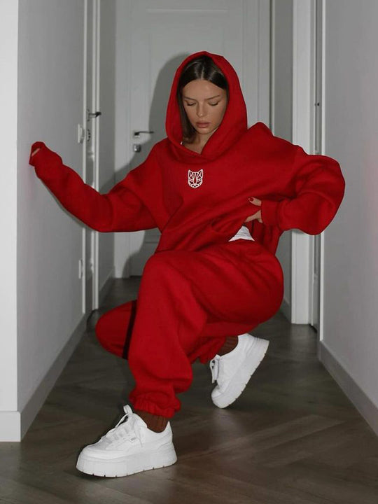 Damen Oversized Hoodie mit lässigen Hosen Heidi-Mode