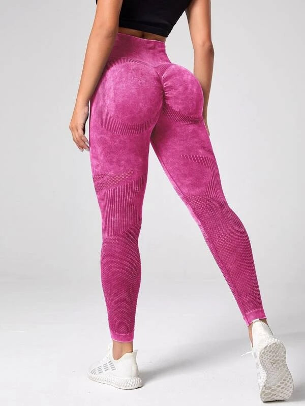 Damen Sculpting Leggings mit hohem Bund und innovativer Textur Heidi-Mode