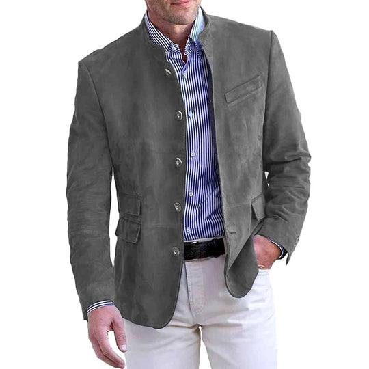 Herren eleganter Wildlederblazer mit modischen Akzenten Heidi-Mode