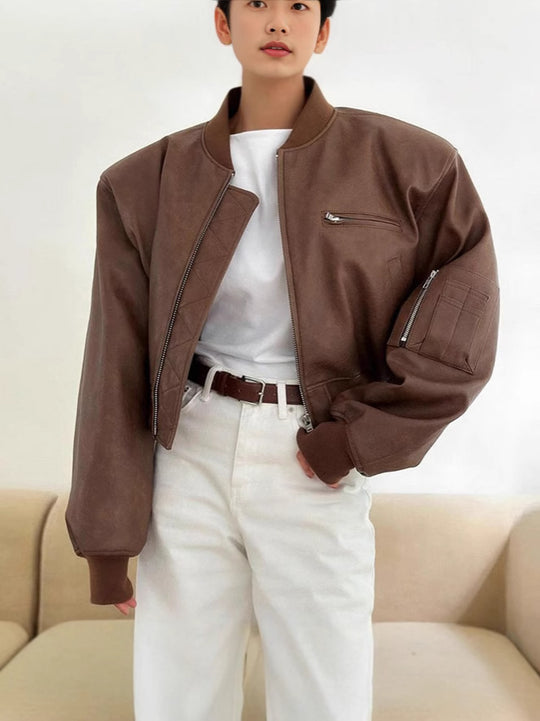 Damen Bomberjacke mit praktischen Reißverschlusstaschen und elastischem Bund Heidi-Mode