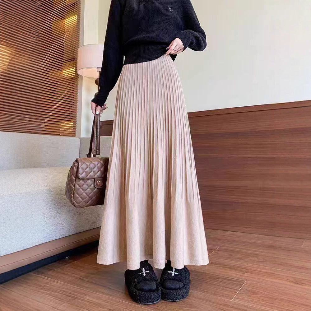 Damen eleganter Faltenrock mit hohem Bund Heidi-Mode