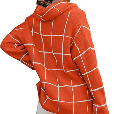 Damen Kariertes Hoodie mit Taschen und lässigem Schnitt Heidi-Mode