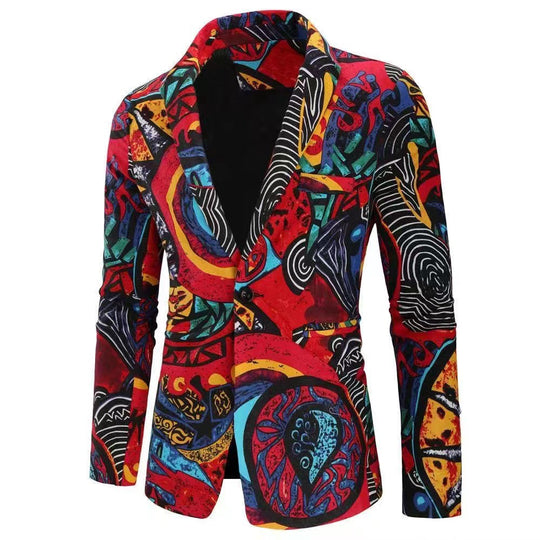 Herren modische Blazer mit buntem grafischem Design Heidi-Mode