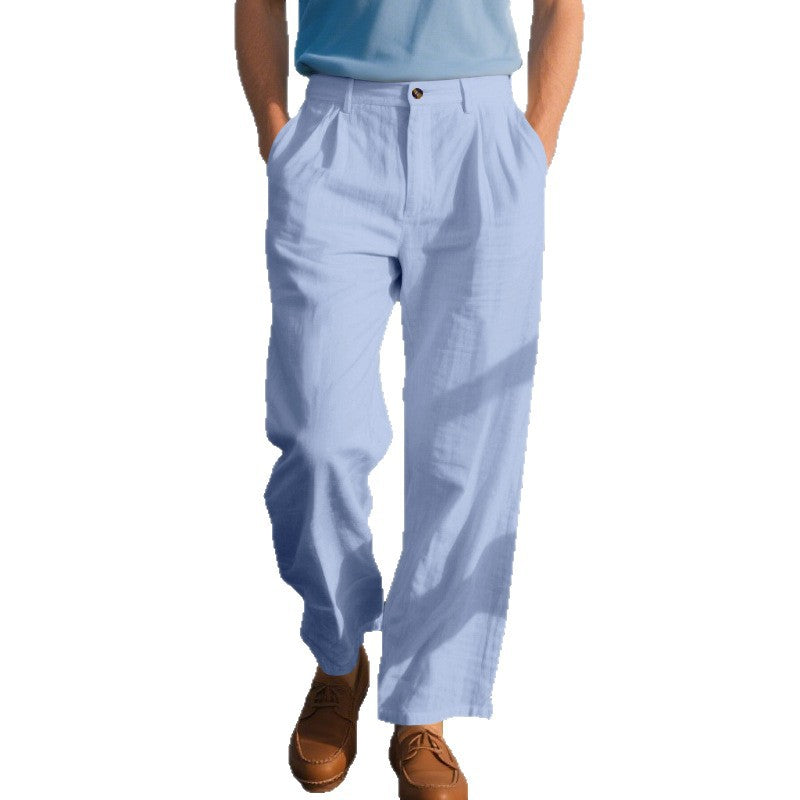 Herren elegante Freizeit-Hose mit weichem Stoff und weitem Schnitt Heidi-Mode