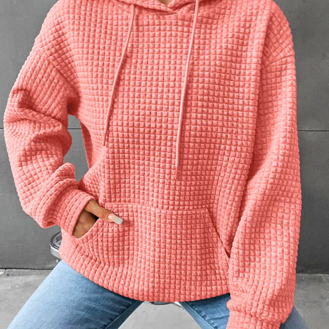 Damen Kapuzensweatshirt mit strukturiertem Design Heidi-Mode