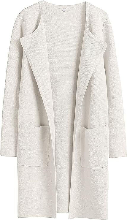 Damen Oversized Strickmantel mit offenen Fronten und praktischen Taschen Heidi-Mode