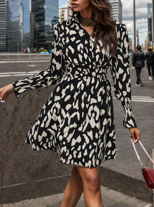 Damen langärmliges Kleid mit taillierter Passform Heidi-Mode