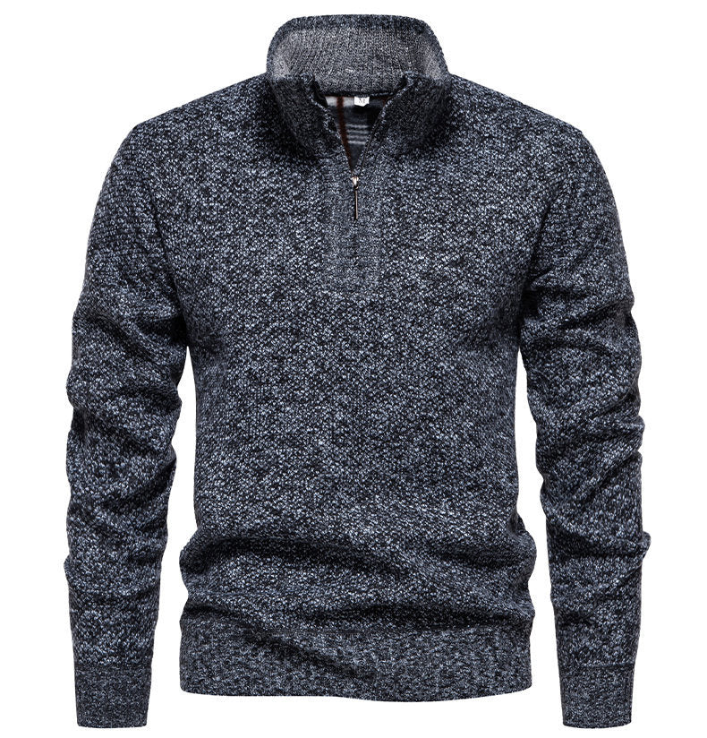 Herren Zip-Pullover mit strukturiertem Design Heidi-Mode