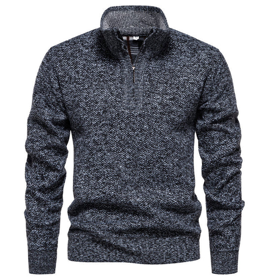 Herren Zip-Pullover mit strukturiertem Design Heidi-Mode