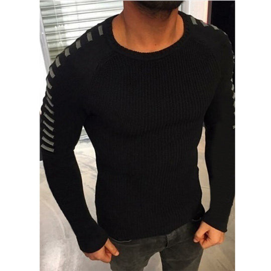 Herren strukturierter Pullover mit modernem Schnitt und kreativen Details Heidi-Mode