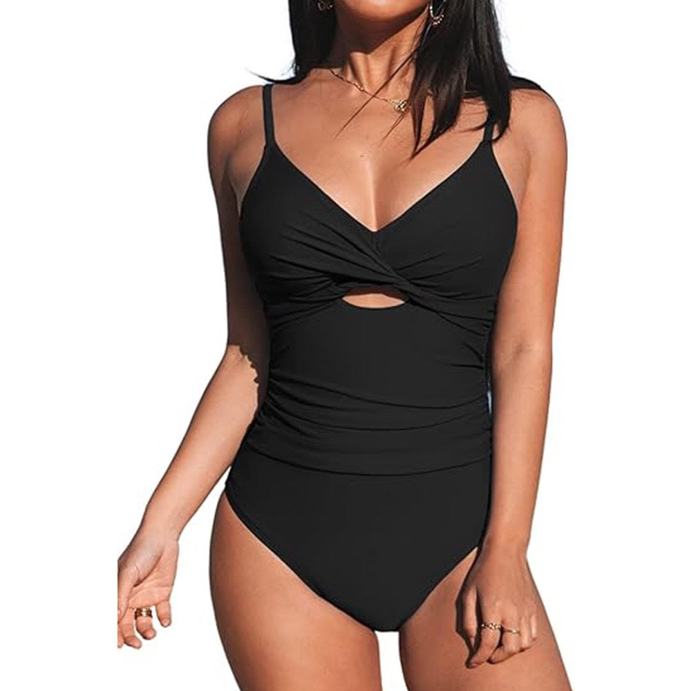 Femme Cut-Out Twist Front Einteiler Badeanzug Heidi-Mode