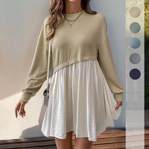 Damen Freizeitkleid mit lässigem Oberteil und fließendem Rock Heidi-Mode