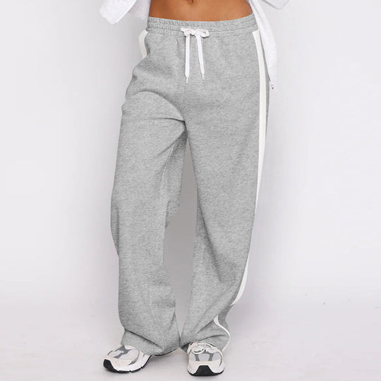Damen sportliche Freizeithose mit elastischem Bund und seitlichen Kontraststreifen Heidi-Mode