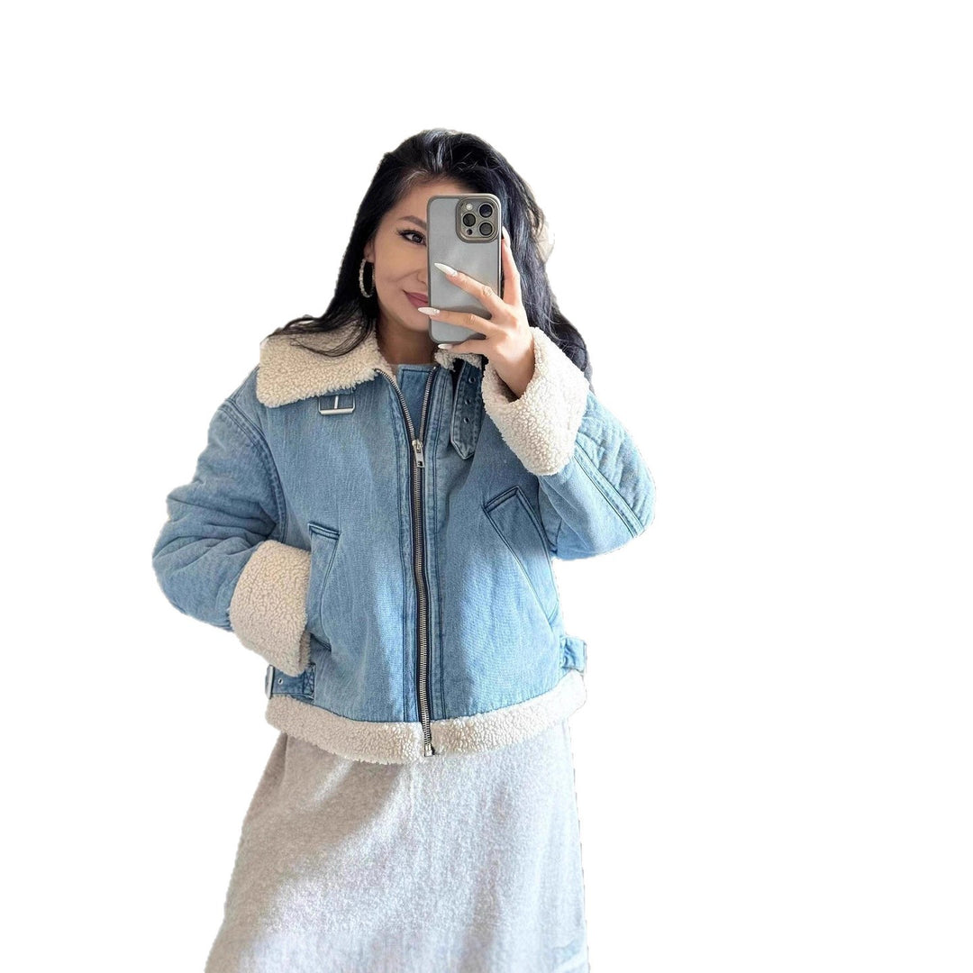 Damen lässige Übergangsjacke mit Kunstfellkragen Heidi-Mode