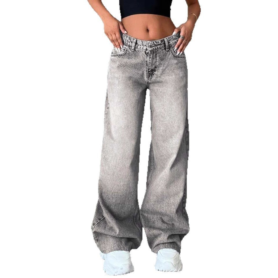 Damen Weite High-Waist Jeans mit elegantem Design und lässigem Schnitt Heidi-Mode