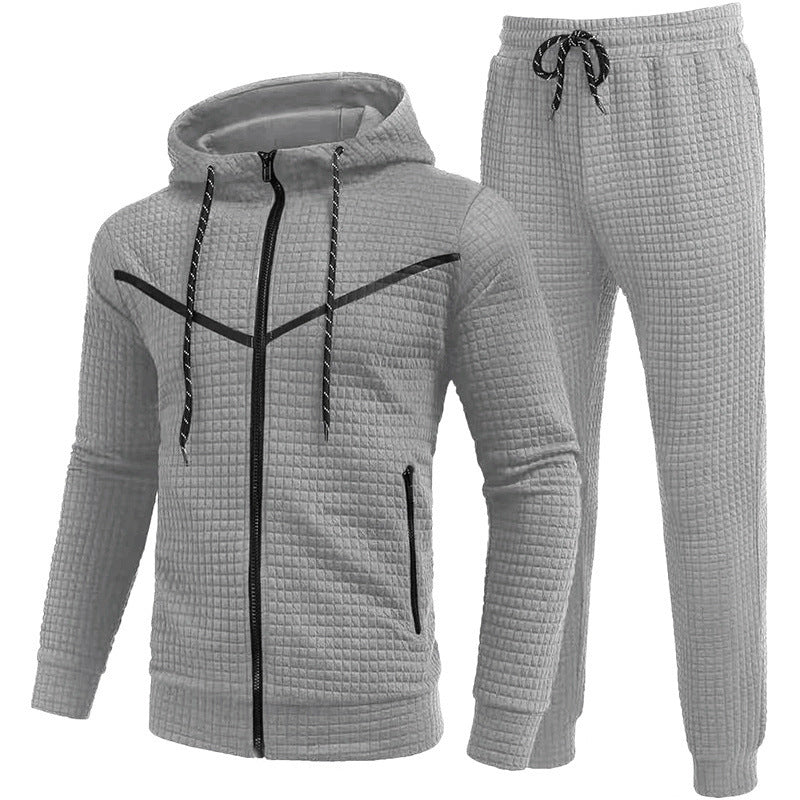 Herren Fleece-Jogginganzug mit strukturiertem Design Heidi-Mode