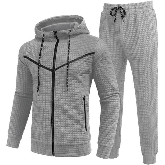 Herren Fleece-Jogginganzug mit strukturiertem Design Heidi-Mode