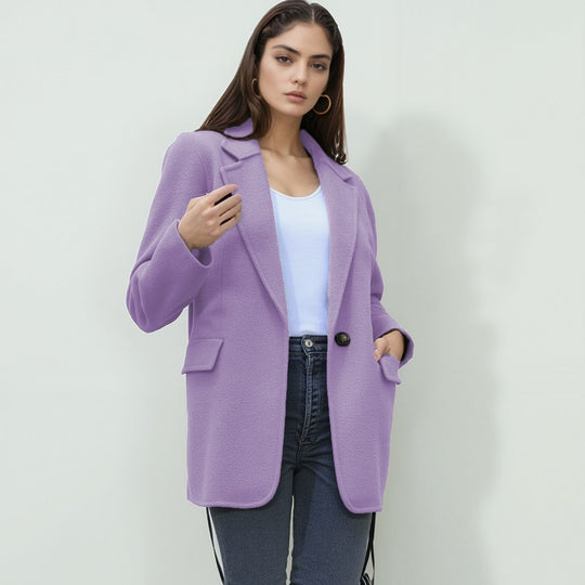 Damen elegante Blazerjacke mit strukturierter Oberfläche und schickem Schnitt Heidi-Mode