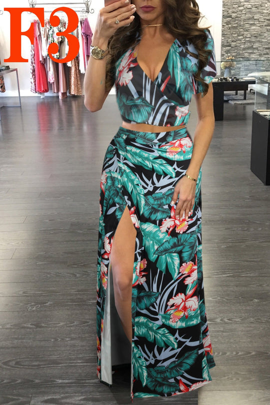Heidi-Mode | Digitaler Druck Floral Zwei-Teile-Set
