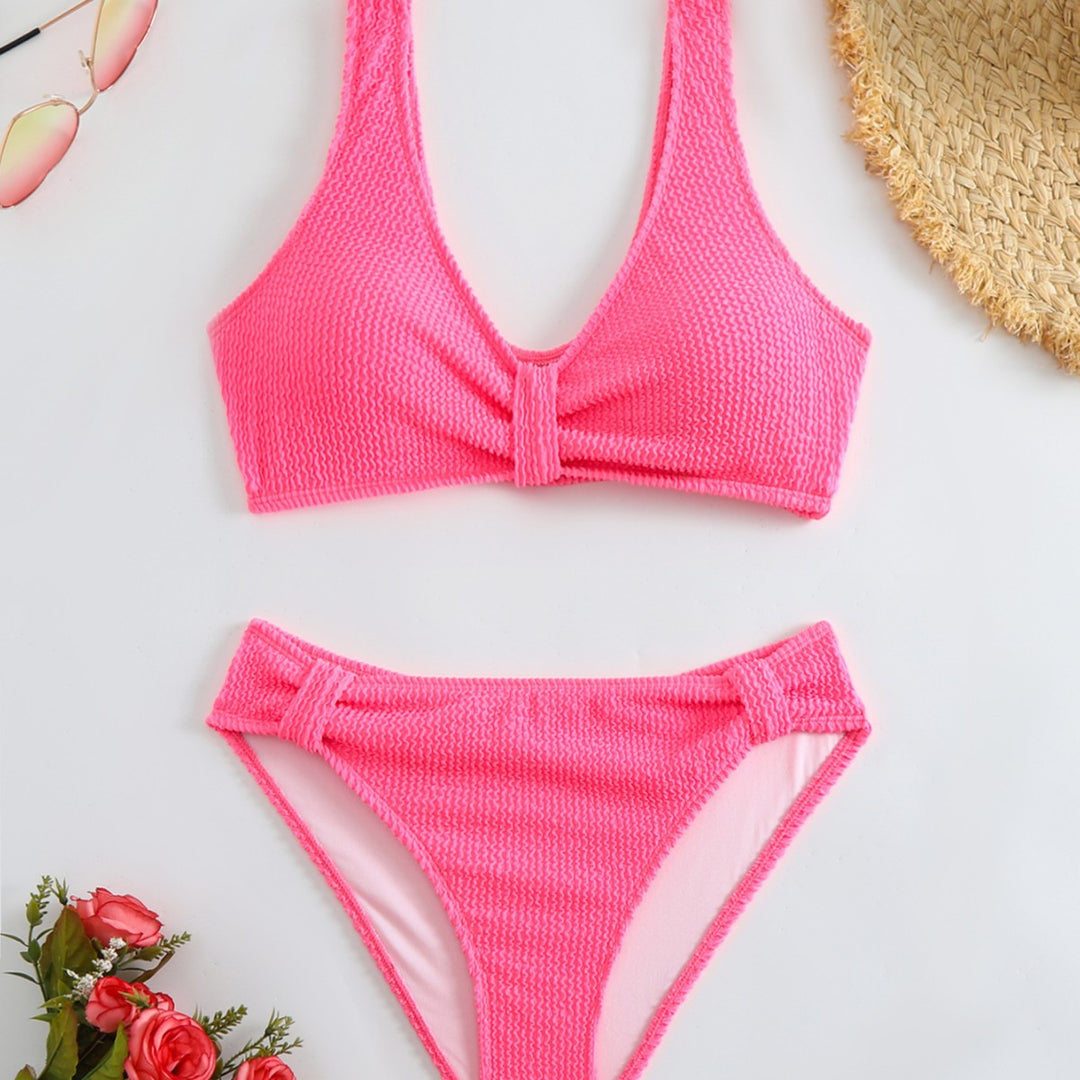 Femme Strukturierter Hochgeschnittener Bikini-Set Heidi-Mode