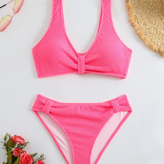 Femme Strukturierter Hochgeschnittener Bikini-Set Heidi-Mode