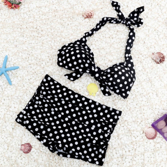 Damen Bikini-Set mit gepolstertem Oberteil und hochgeschnittenem Höschen Heidi-Mode