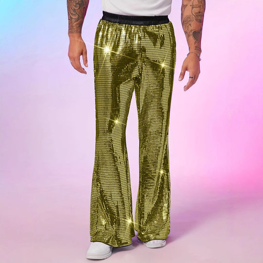 Herren glitzernde Paillettenhose im extravaganten Disco-Stil Heidi-Mode