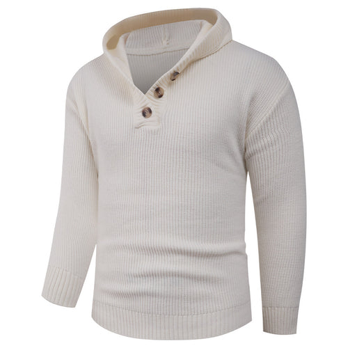 Herren Strickpullover mit hochabschließendem Kragen und Knopfdetails Heidi-Mode