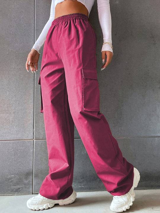 Damen Cargo Hose mit elastischem Bund und praktischen Seitentaschen Heidi-Mode