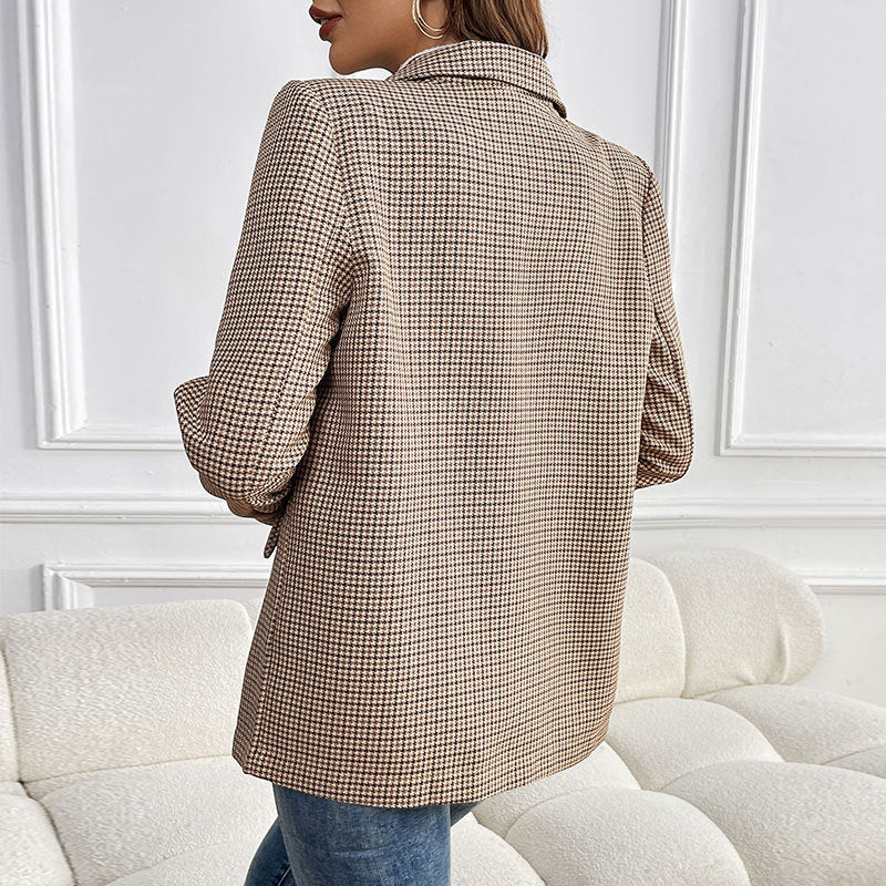 Damen elegante Karo-Blazerjacke Heidi-Mode