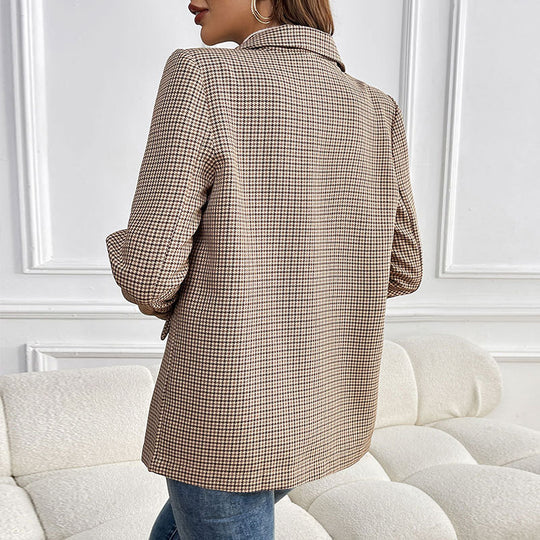 Damen elegante Karo-Blazerjacke Heidi-Mode