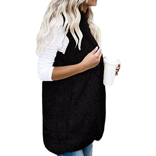Damen Kuschelige Fleece-Weste mit ergonomischem Schnitt und großen Taschen Heidi-Mode
