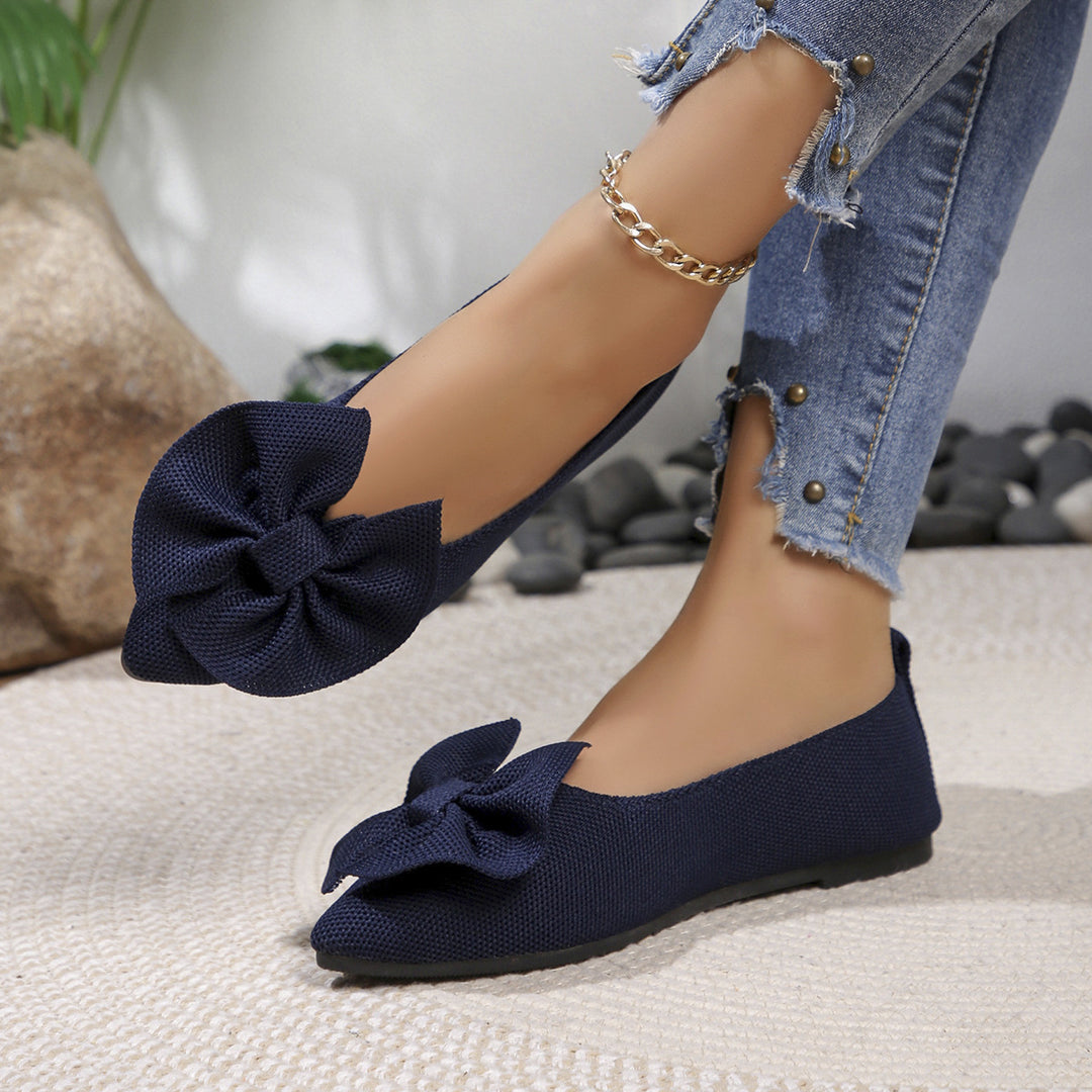 Damen Ballerinas mit dekorativem Schleifendetail und bequemem Fußbett Heidi-Mode