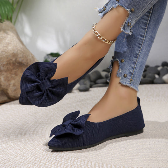 Damen Ballerinas mit dekorativem Schleifendetail und bequemem Fußbett Heidi-Mode