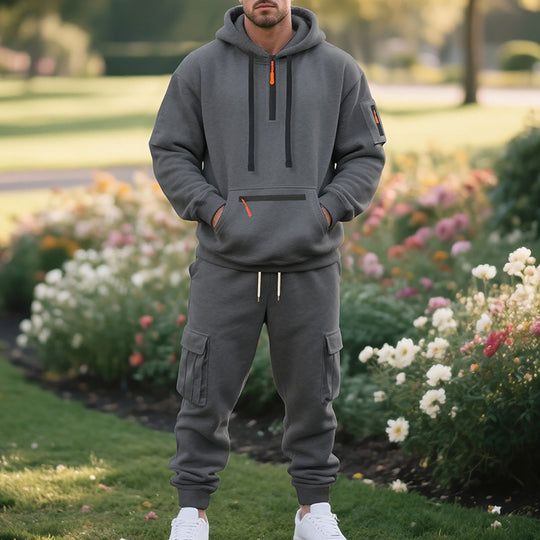 Herren Sportliches Hoodie-Set mit praktischen Taschen und modernem Design Heidi-Mode